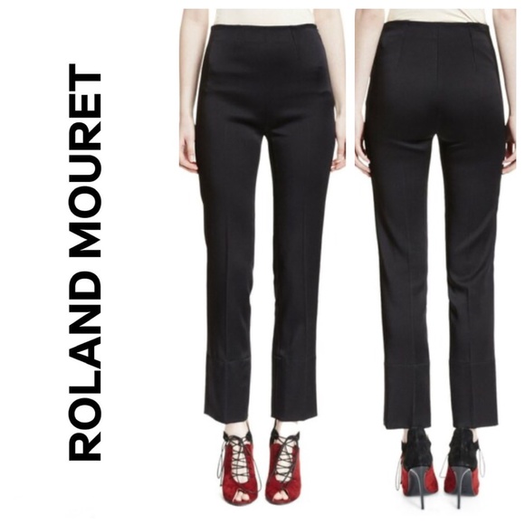 NWT Roland Mouret Donne High Waist Skinny Ankle Pants Trousers in Black Size XS